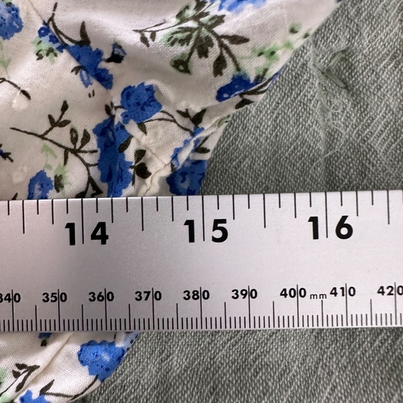 Tea Rose Blue & White Ditsy Floral Coquette Cottagecore Midi Dress Sz Small - Picture 5 of 7